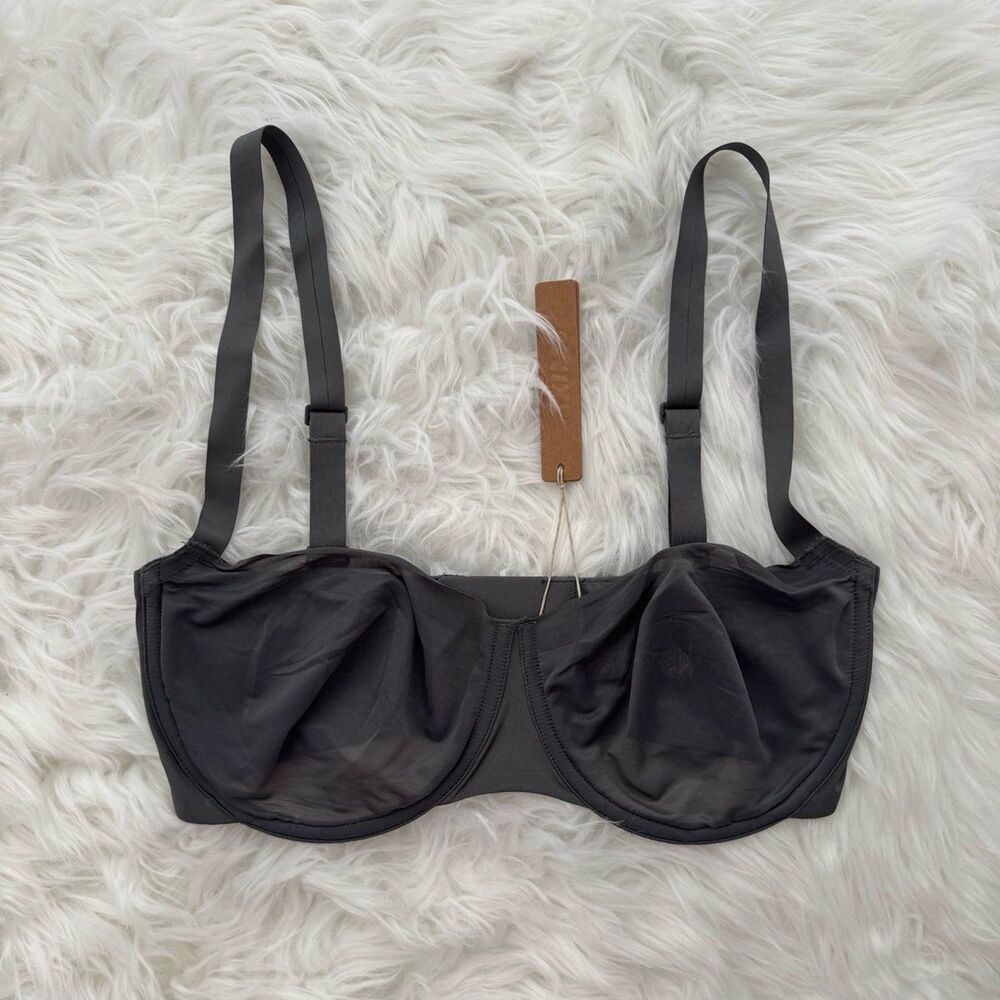 Skims No Show Unlined Demi Bra Gunmetal Size 34DD